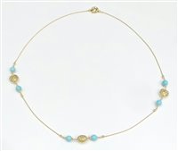 Collana Stocco Gioielli Donna in Oro giallo Turchese PTG